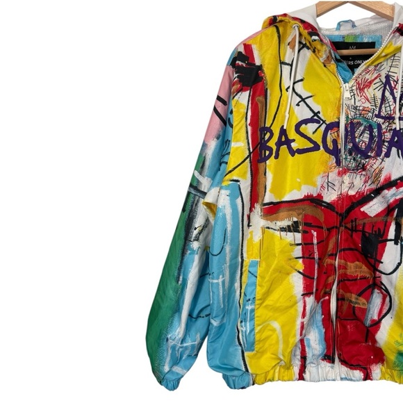 Members Only Jean Michel Basquist A Panel Of Experts Full Zip Windbreaker Jacket - Picture 3 of 11